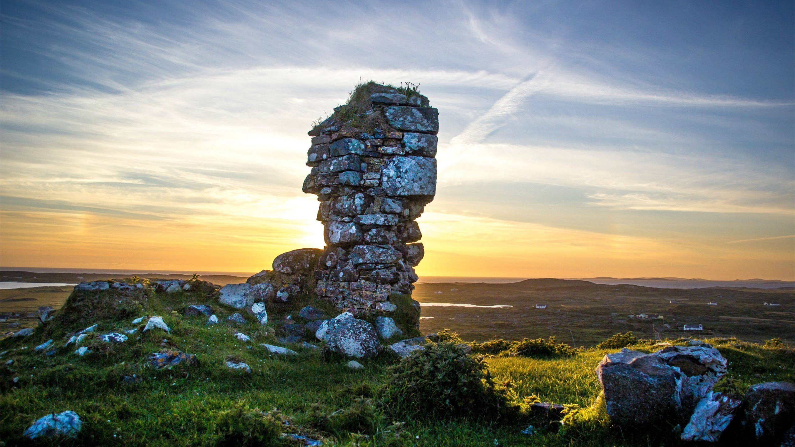 自然风光 石头 阳光 黄昏 天空