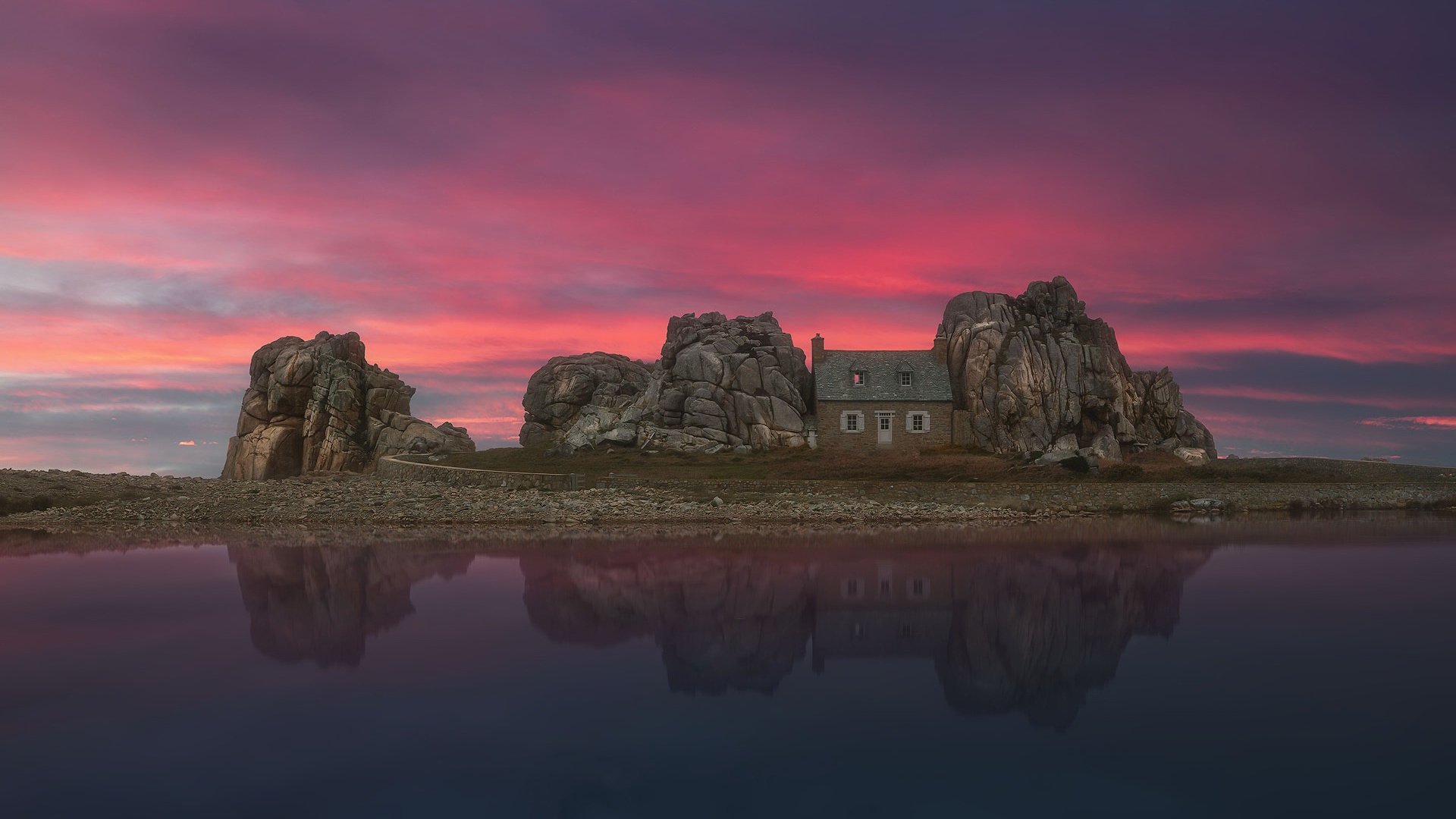 落日余晖 晚霞 红霞