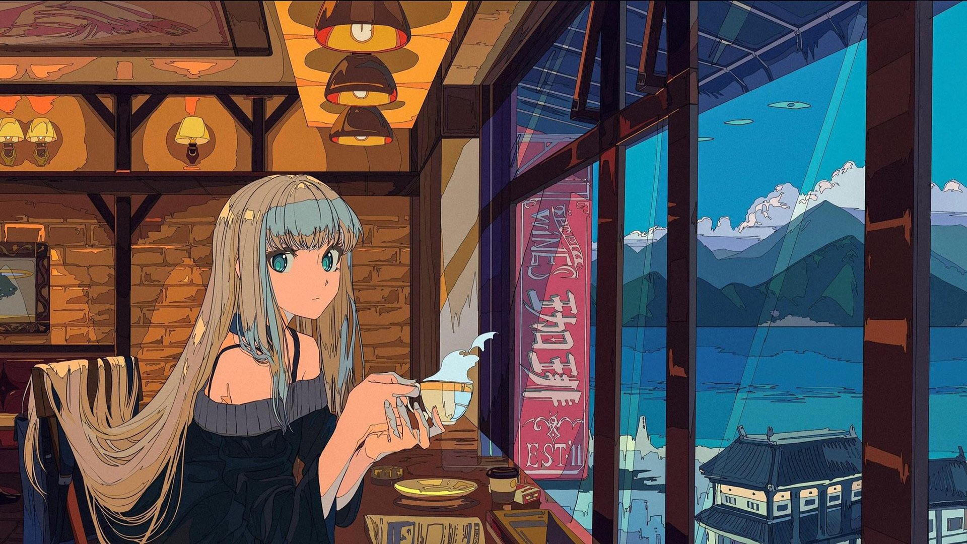 咖啡店 下午茶 窗户 山海