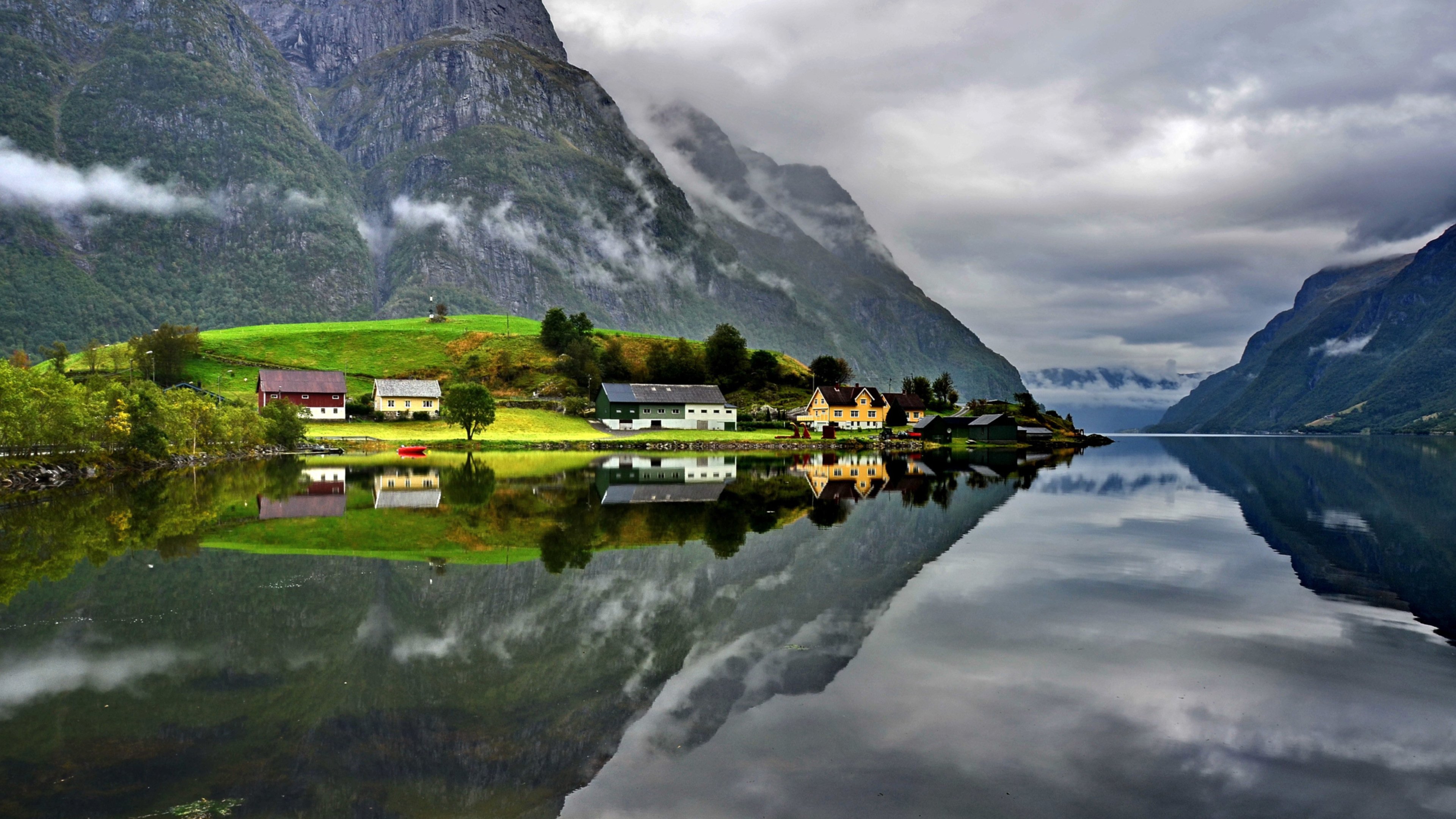 自然风光 倒影 河谷 世外桃源