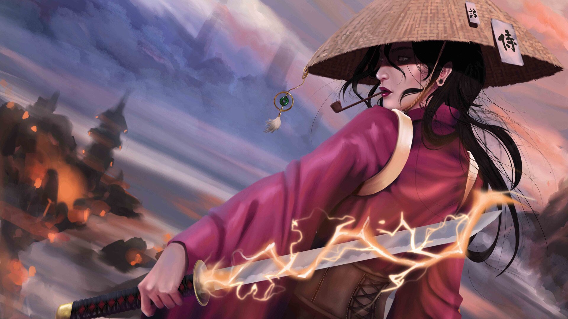 斗笠 驱魔人 雷电 雷刀