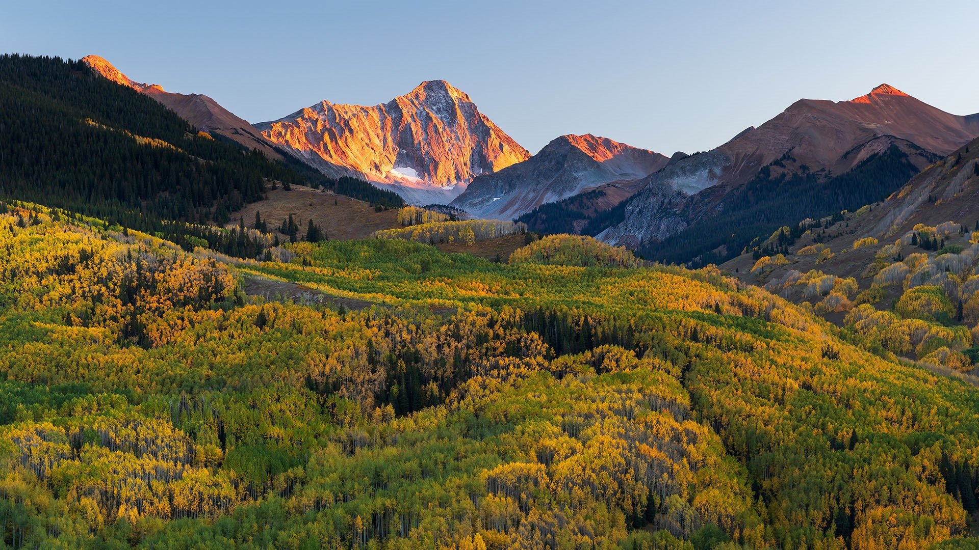 秋意正浓 高原 高山 雪山