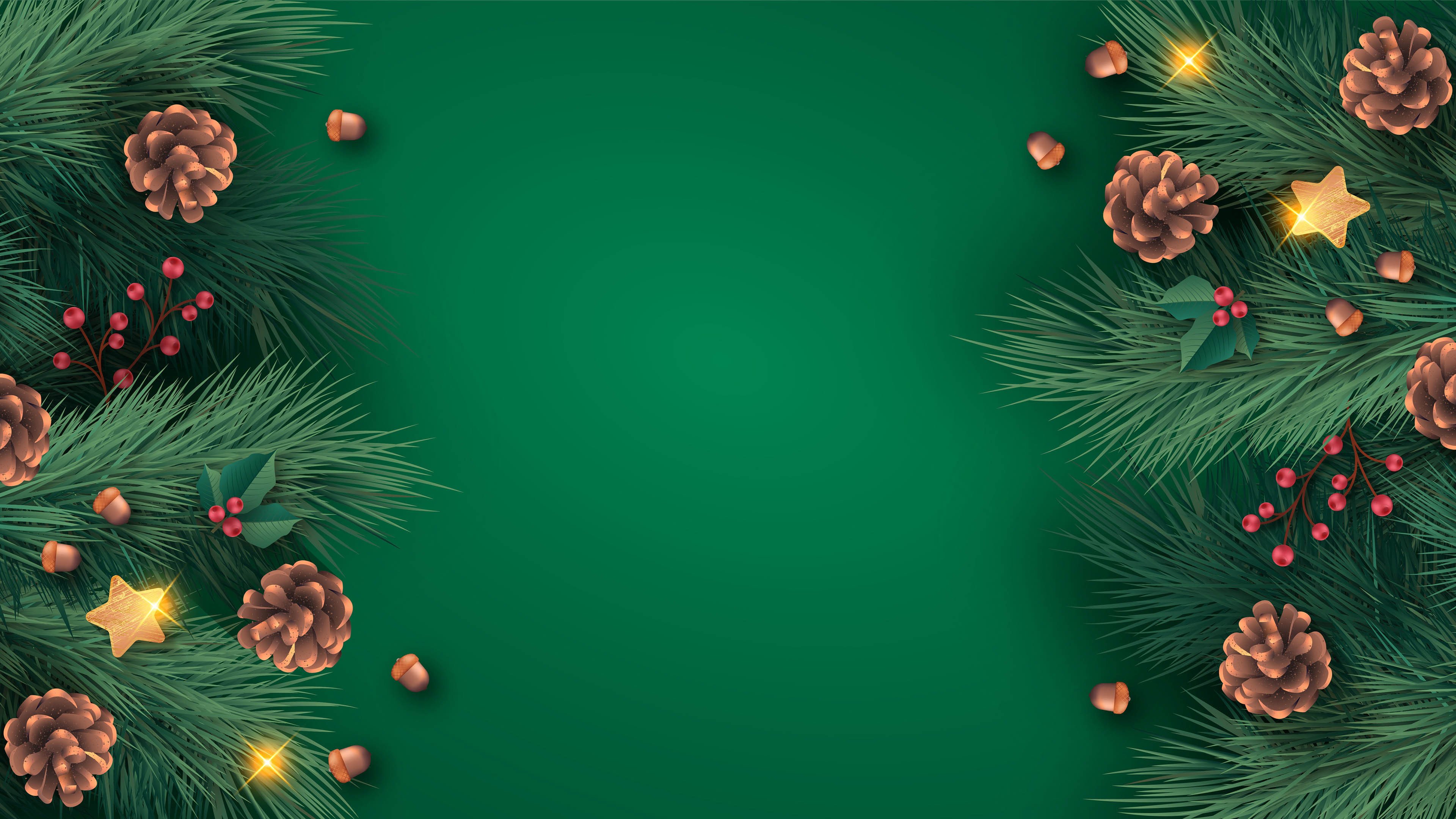 圣诞节 松果 星星 圣诞树