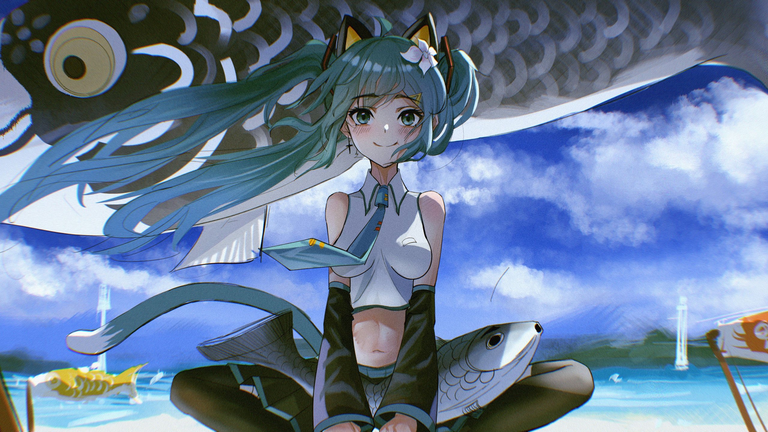 初音 鲤鱼 海风吹