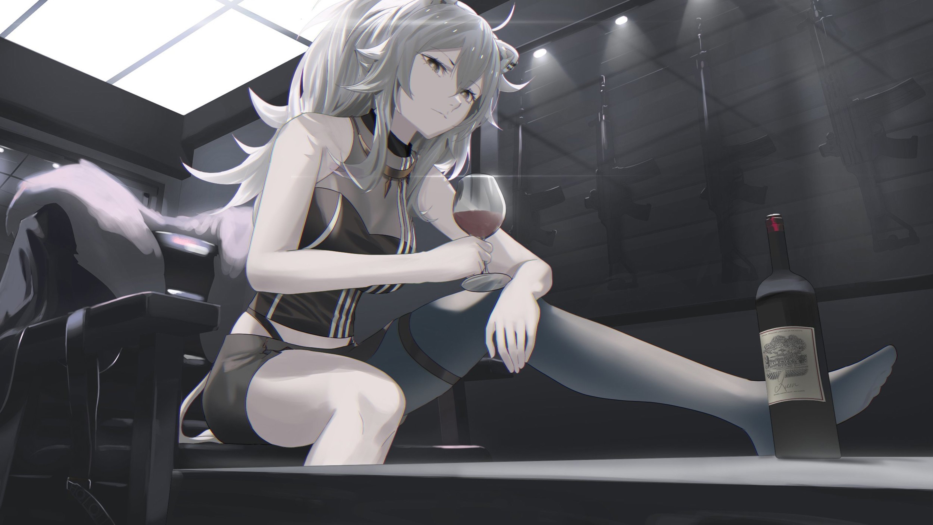 二次元 红酒 长发 冷酷