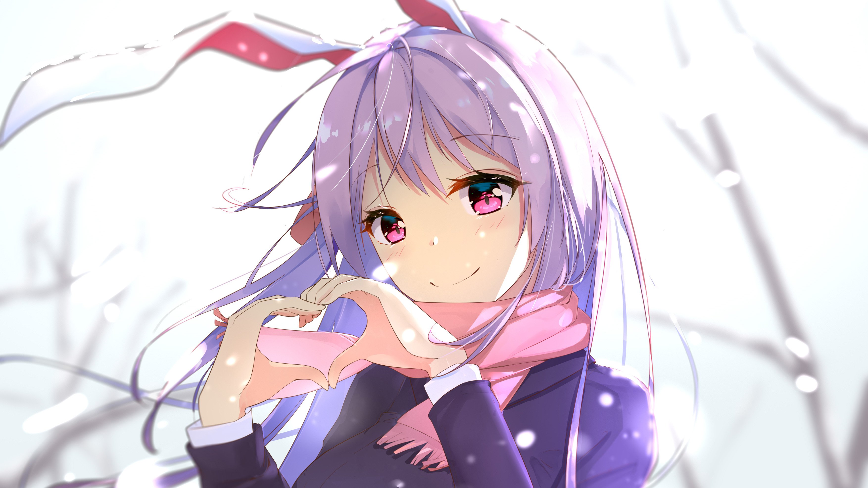 下雪 兔耳朵 大眼妹 爱心