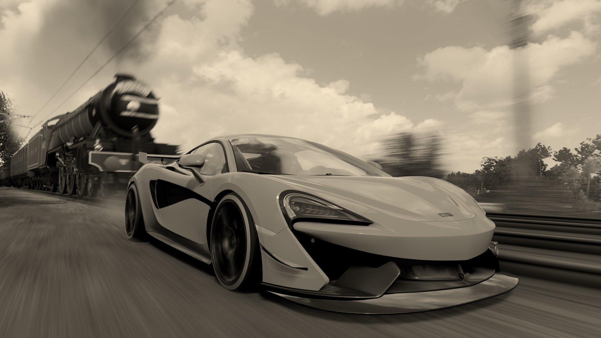 炮车 火车 复古 黑白