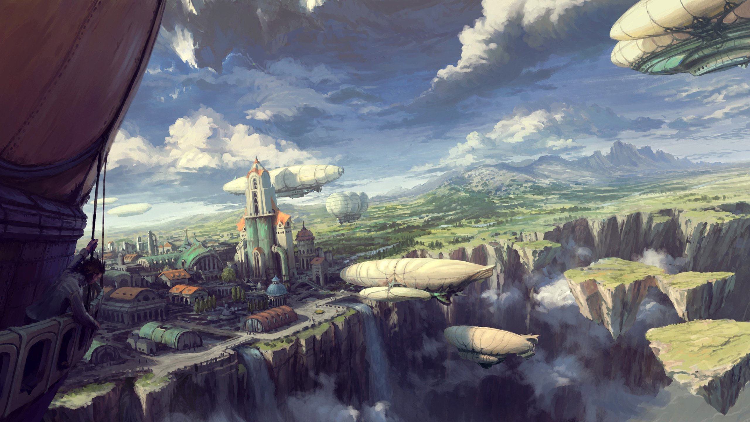 飞艇 城堡 童话世界