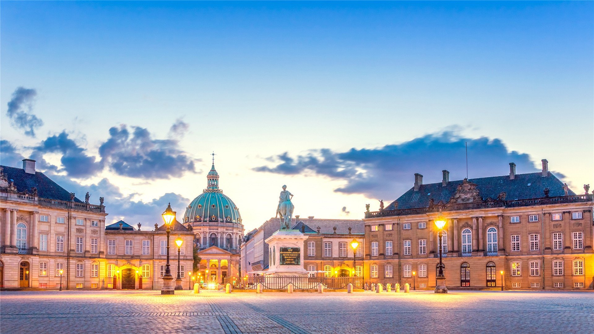 城市夜景 哥本哈根  优美风光