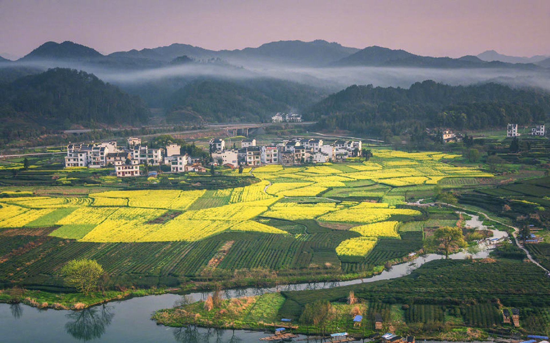 自然风光 田野 航拍 平原