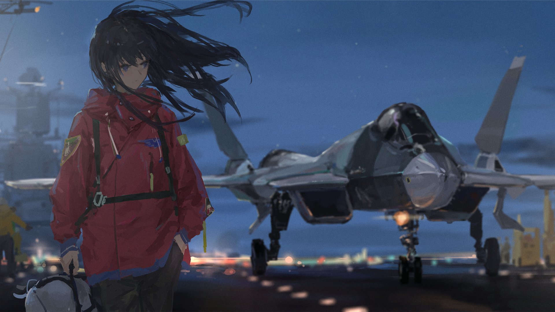 卡通人物 战斗机 飞机 飞行员