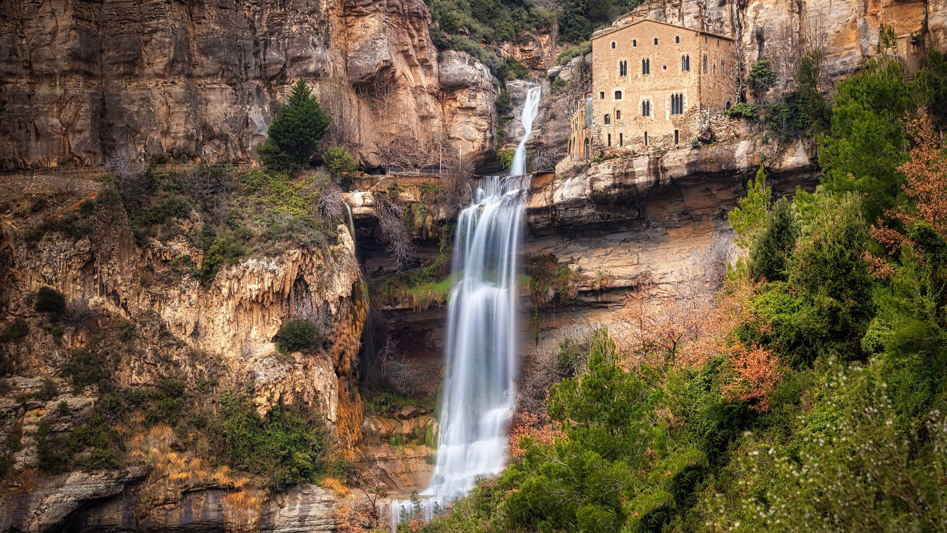 自然风光 瀑布 悬崖