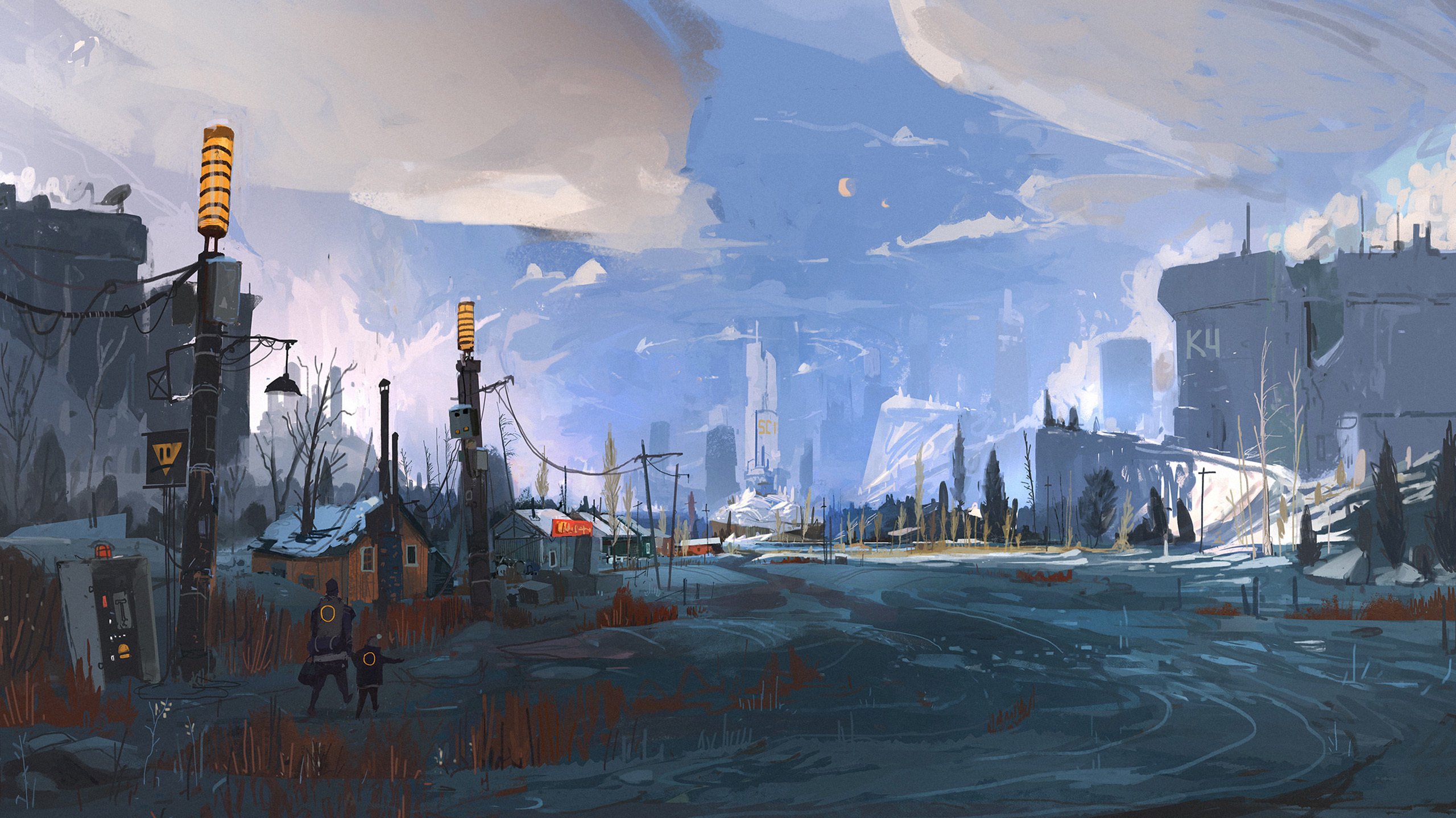 抽象 天空 村庄 安静